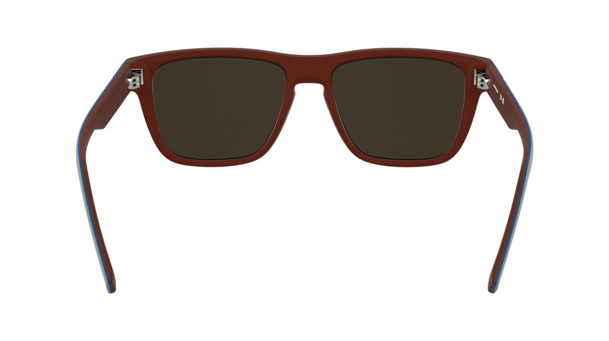 Sunglasses Lacoste L6058S (615) color matte red shape rectangle lenses solid brown