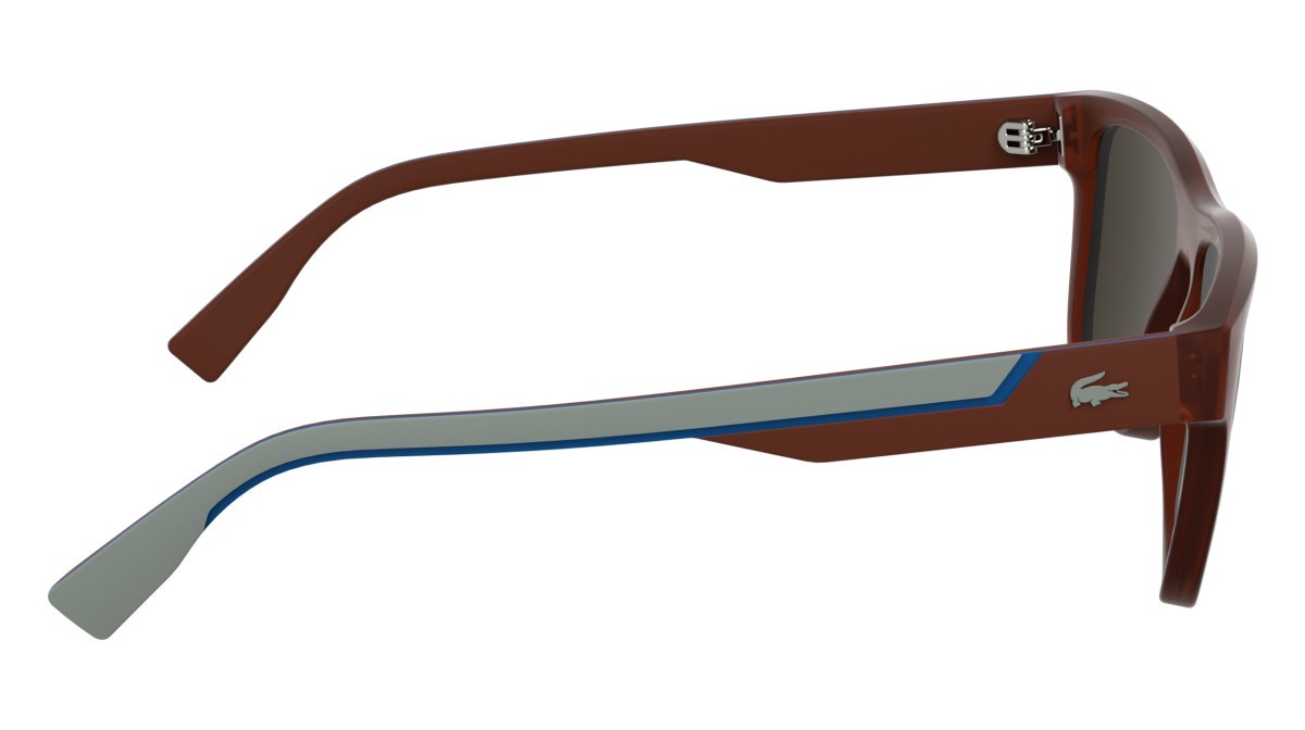 Sunglasses Lacoste L6058S (615) color matte red shape rectangle lenses solid brown