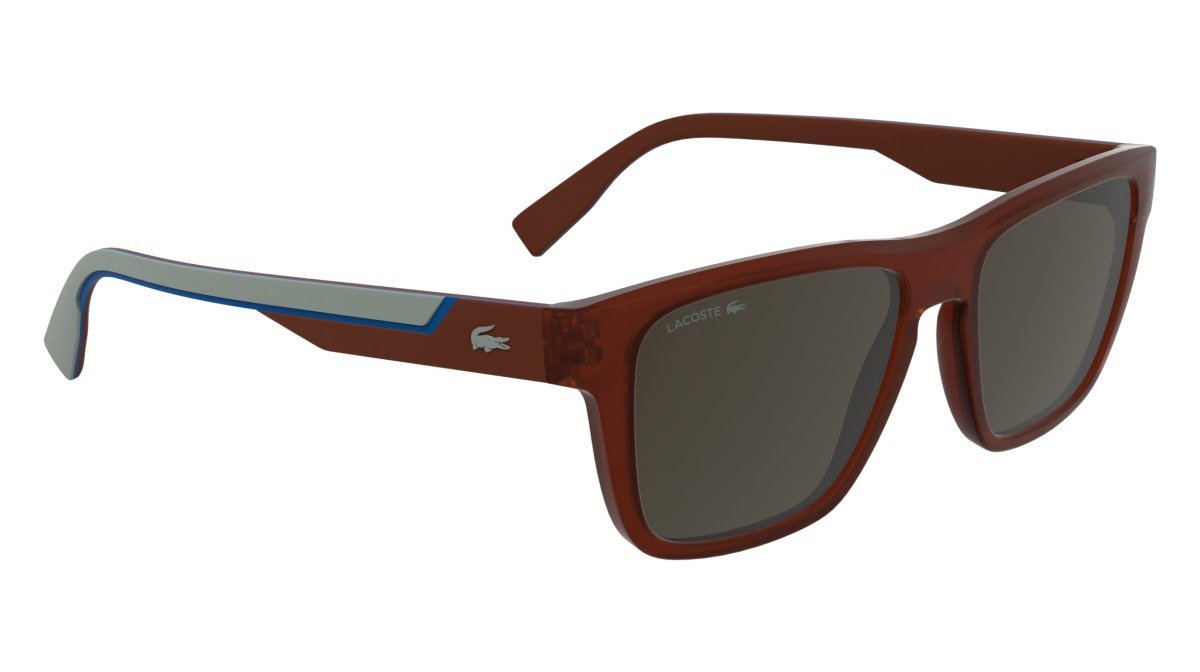 Sunglasses Lacoste L6058S (615) color matte red shape rectangle lenses solid brown