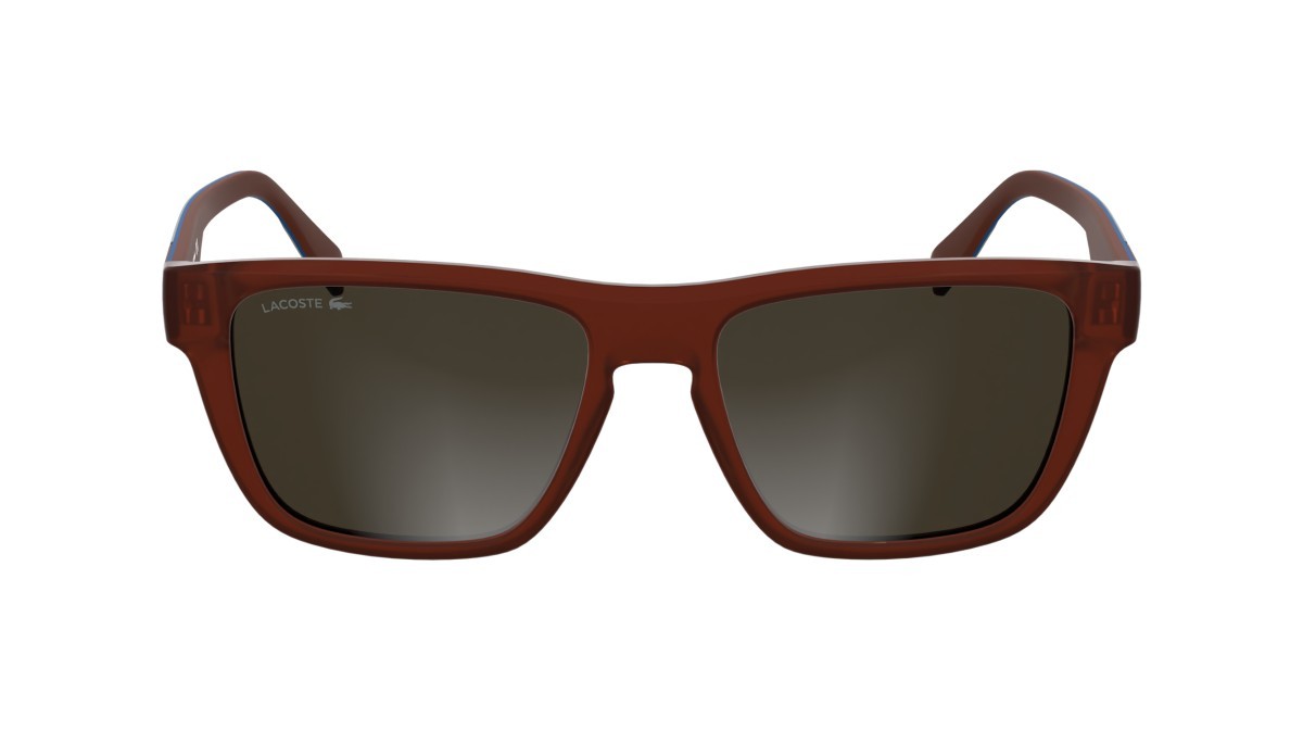 Sunglasses Lacoste L6058S (615) color matte red shape rectangle lenses solid brown