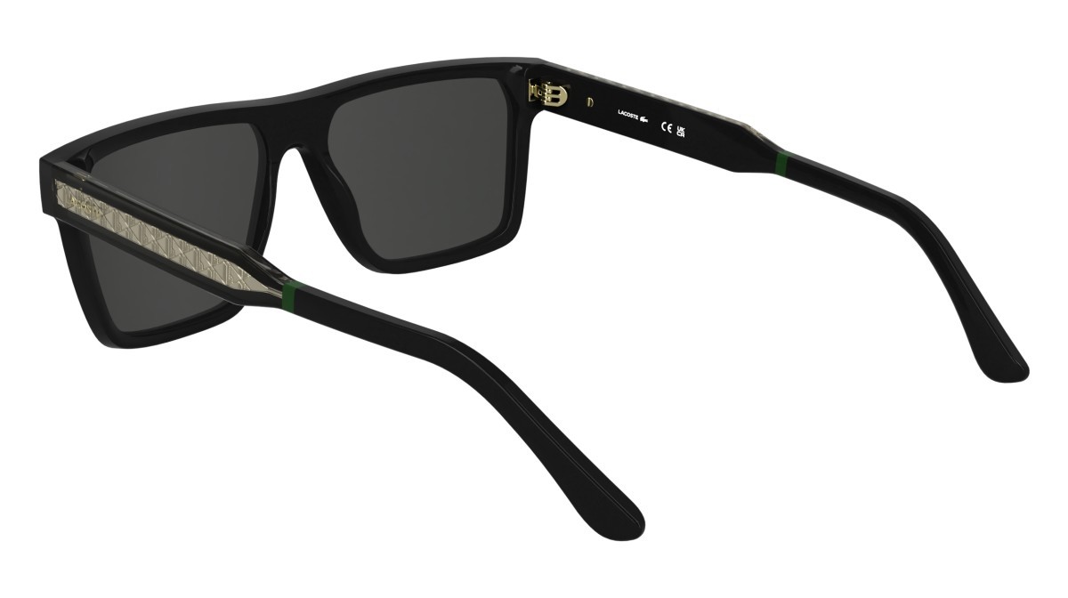Sonnenbrillen Lacoste L6059S (001) farbe black form rechteckig gläser solid grey