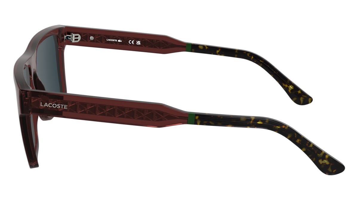 Sunglasses Lacoste L6059S N (601) color transparent burgundy shape rectangle 