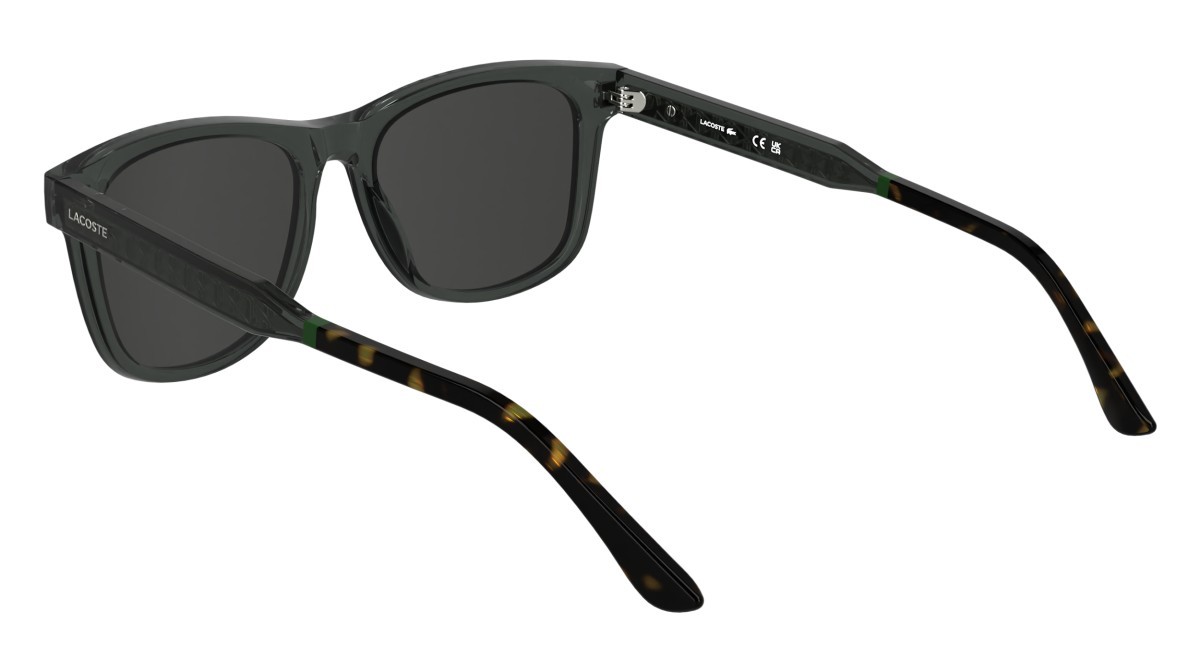 Sunglasses Lacoste L6060S (035) color transparent dark grey shape rectangle lenses solid grey