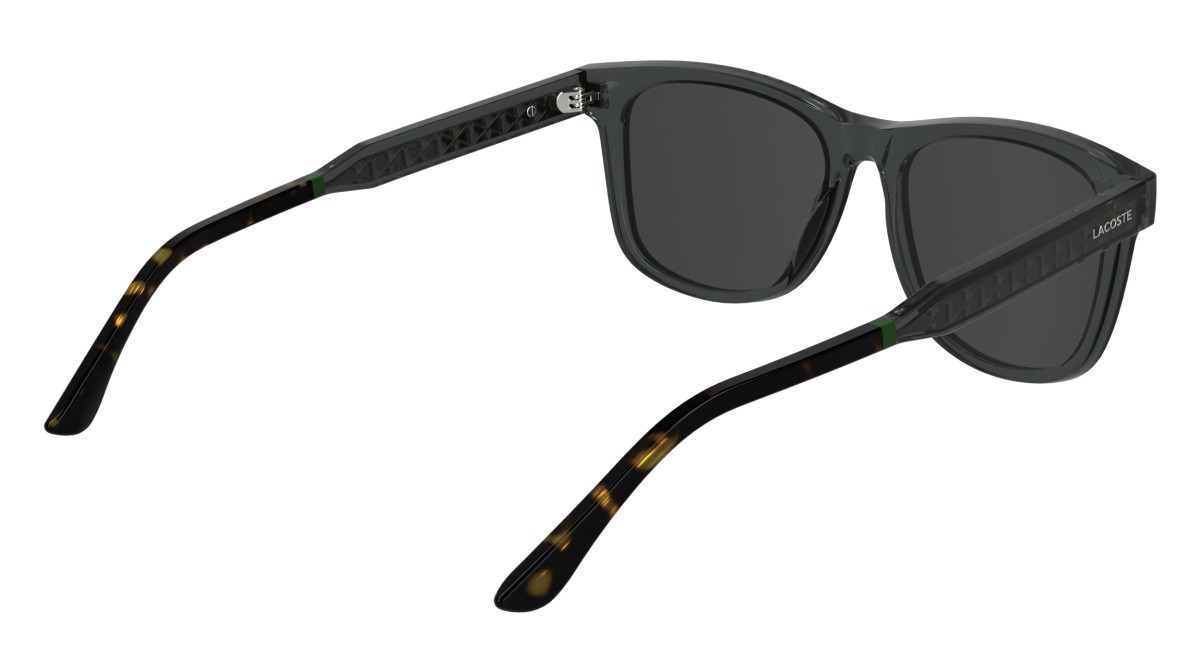 Sunglasses Lacoste L6060S (035) color transparent dark grey shape rectangle lenses solid grey