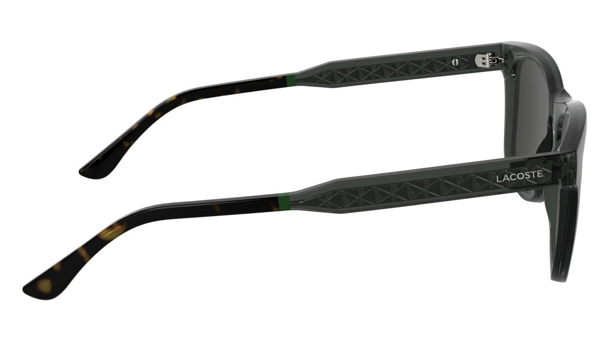 Sunglasses Lacoste L6060S (035) color transparent dark grey shape rectangle lenses solid grey