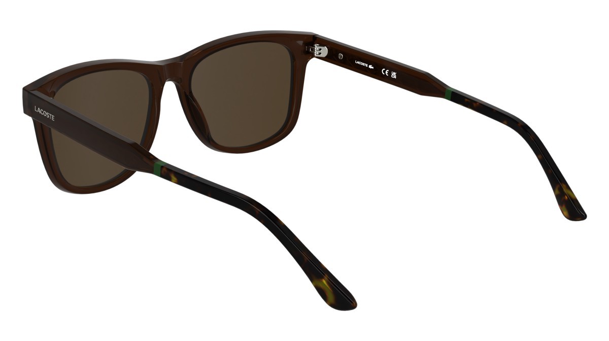 Sunglasses Lacoste L6060S (210) color transparent dark brown shape rectangle lenses solid brown