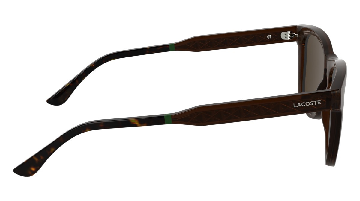 Sunglasses Lacoste L6060S (210) color transparent dark brown shape rectangle lenses solid brown