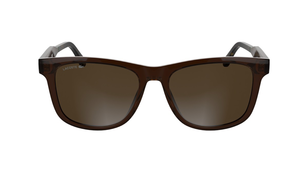 Sunglasses Lacoste L6060S (210) color transparent dark brown shape rectangle lenses solid brown