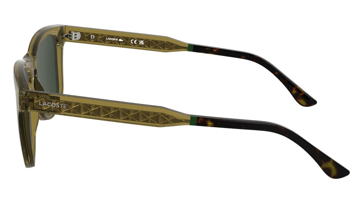Sunglasses Lacoste L6060S (264) color transparent sand shape rectangle lenses solid green