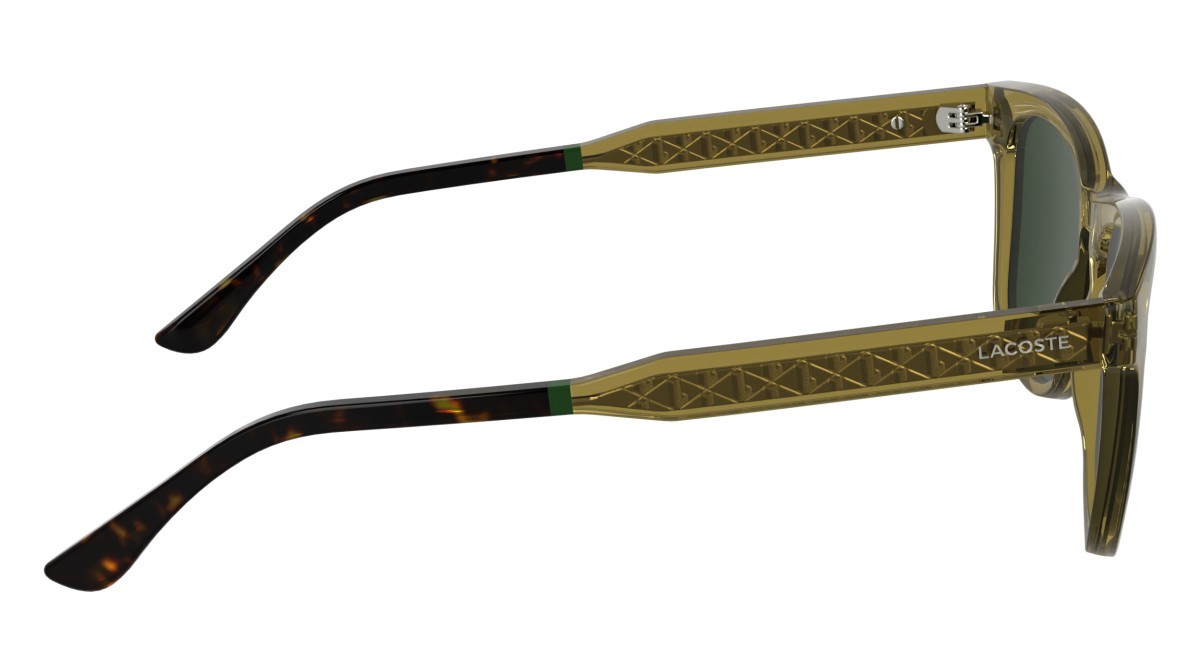 Sunglasses Lacoste L6060S (264) color transparent sand shape rectangle lenses solid green