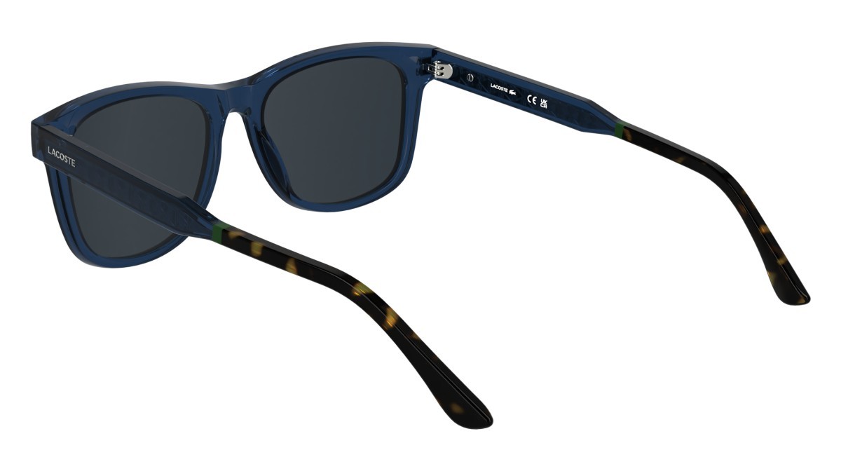 Sunglasses Lacoste L6060S (410) color transparent blue shape rectangle lenses grey