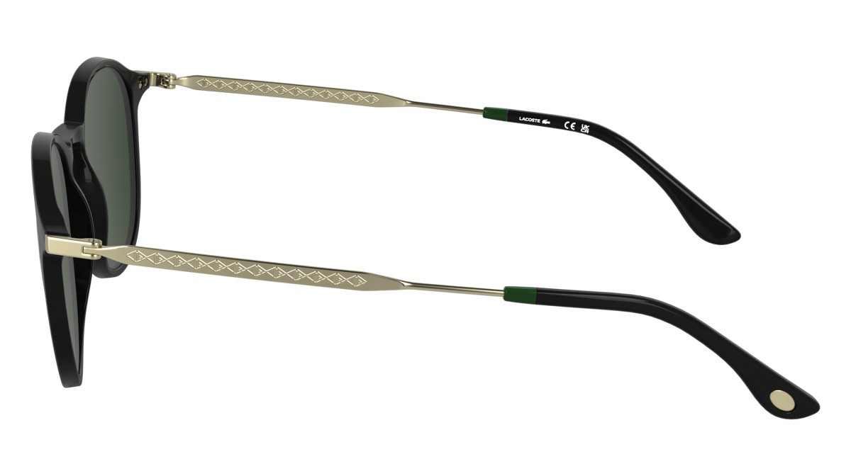 Sunglasses Lacoste L6061S (001) color black shape rectangle lenses solid green