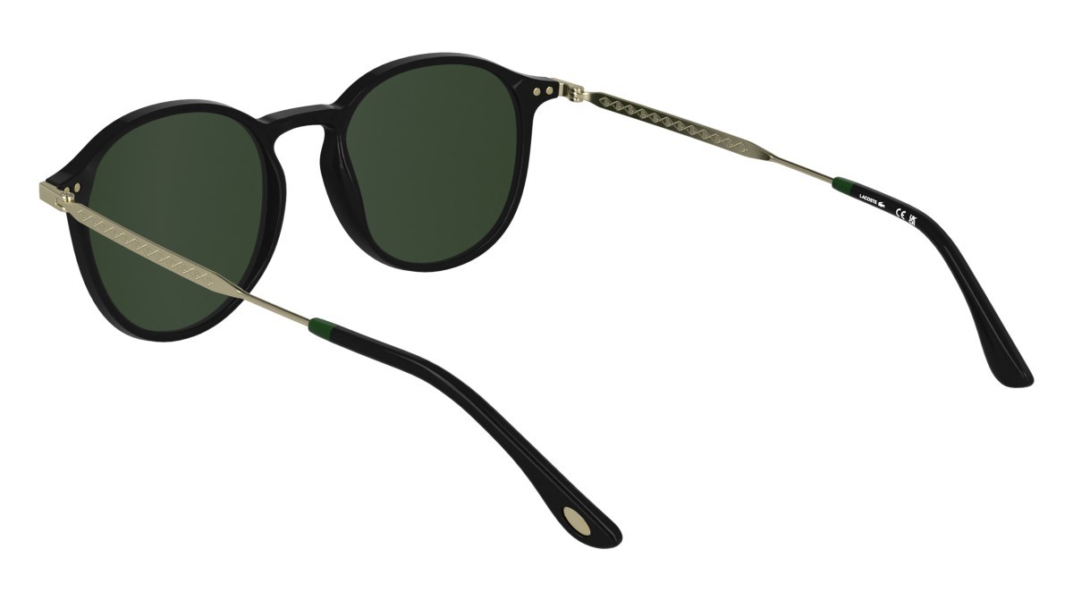 Sunglasses Lacoste L6061S (001) color black shape rectangle lenses solid green