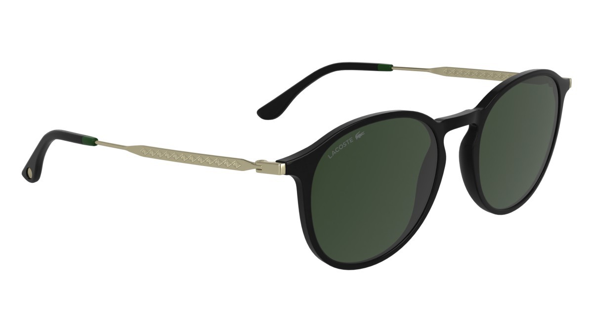 Sunglasses Lacoste L6061S (001) color black shape rectangle lenses solid green
