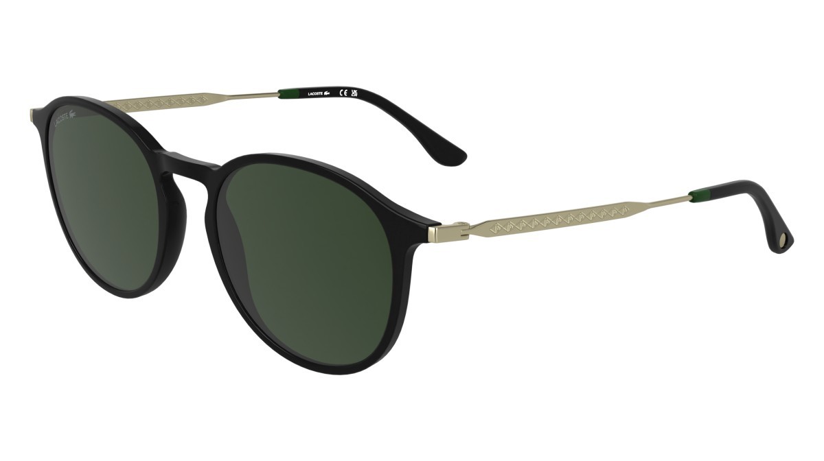 Sunglasses Lacoste L6061S (001) color black shape rectangle lenses solid green