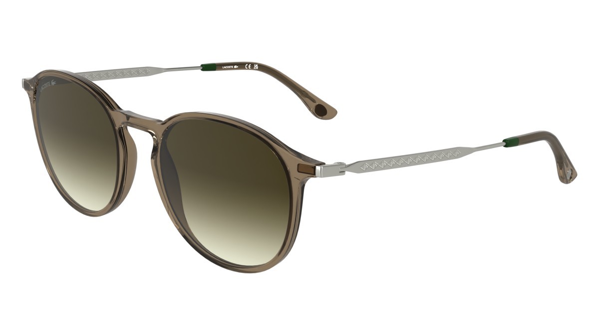 Occhiali da sole Lacoste L6061S (210) colore transparent brown forma rettangolare lenti gradient khaki