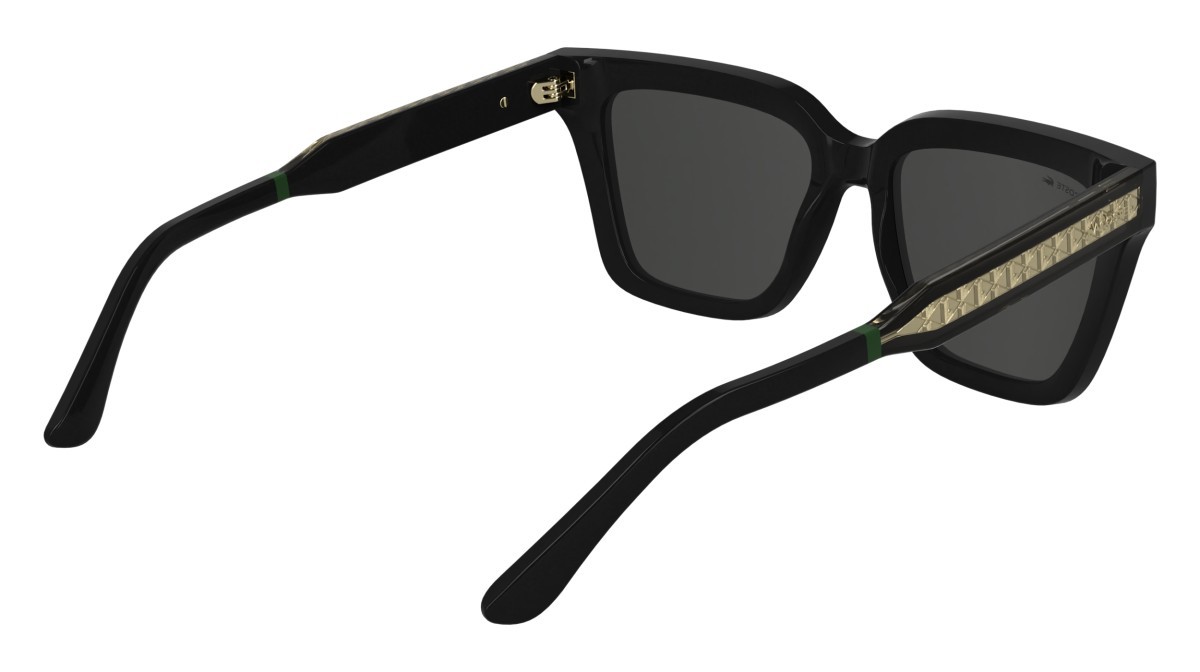 Sunglasses Lacoste L6063S (001) color black shape rectangle lenses solid grey