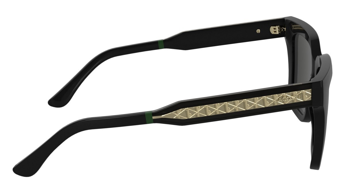 Sunglasses Lacoste L6063S (001) color black shape rectangle lenses solid grey
