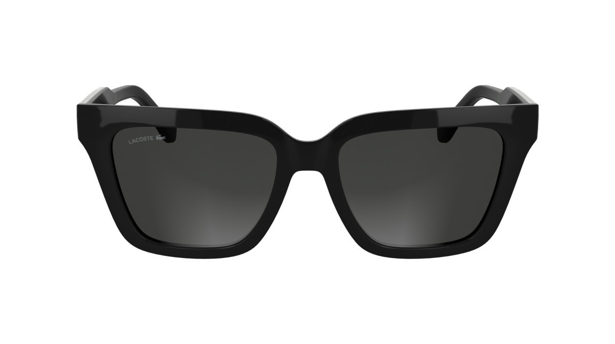 Sunglasses Lacoste L6063S (001) color black shape rectangle lenses solid grey