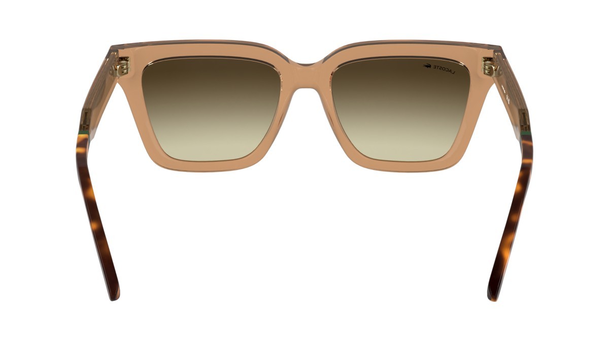 Sunglasses Lacoste L6063S (204) color transparent brick shape rectangle lenses gradient brown light nude