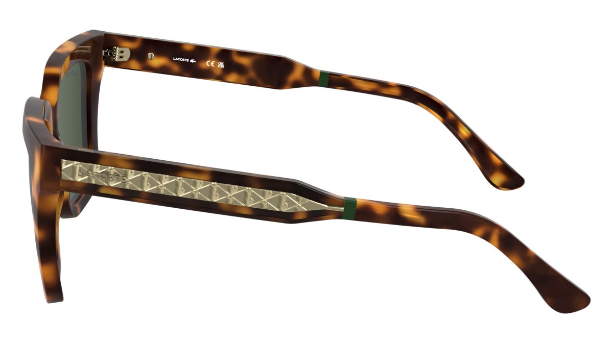 Sunglasses Lacoste L6063S (214) color havana shape rectangle lenses solid green