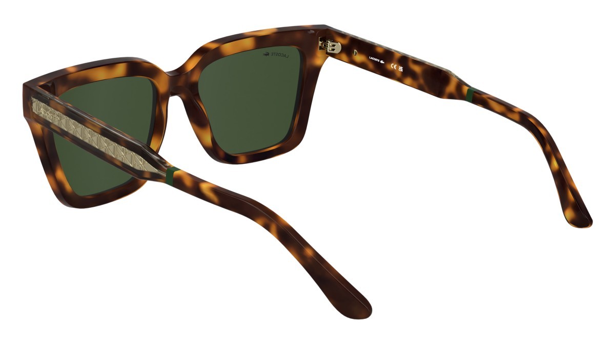 Sunglasses Lacoste L6063S (214) color havana shape rectangle lenses solid green