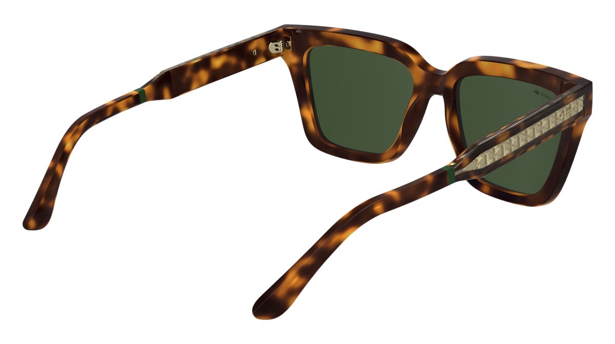 Sunglasses Lacoste L6063S (214) color havana shape rectangle lenses solid green