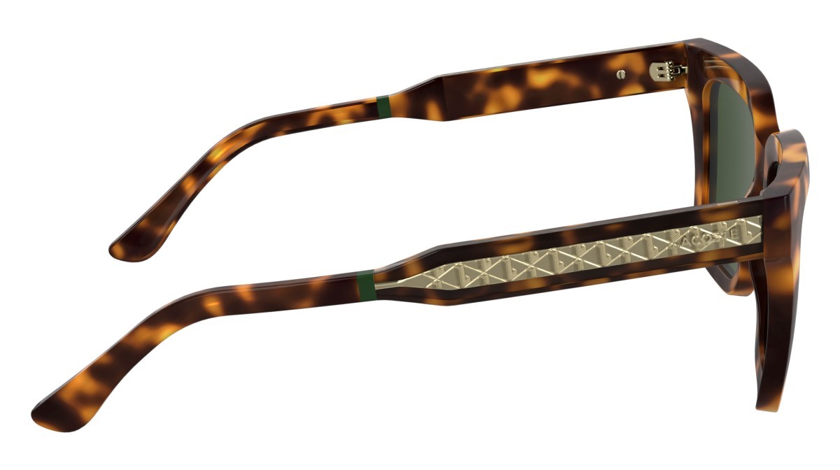 Sunglasses Lacoste L6063S (214) color havana shape rectangle lenses solid green