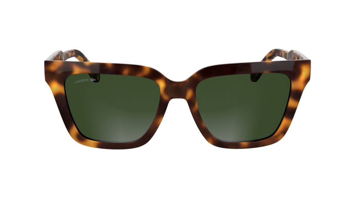 Sunglasses Lacoste L6063S (214) color havana shape rectangle lenses solid green