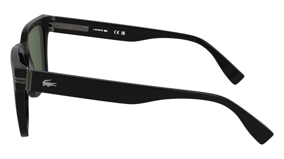 Sunglasses Lacoste L6065S (001) color black shape rectangle lenses solid green