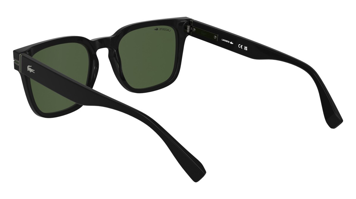 Sunglasses Lacoste L6065S (001) color black shape rectangle lenses solid green