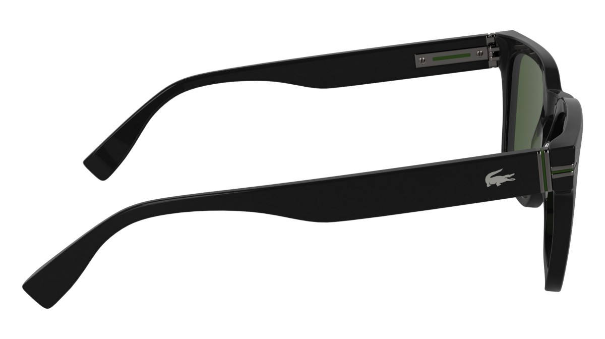 Sunglasses Lacoste L6065S (001) color black shape rectangle lenses solid green