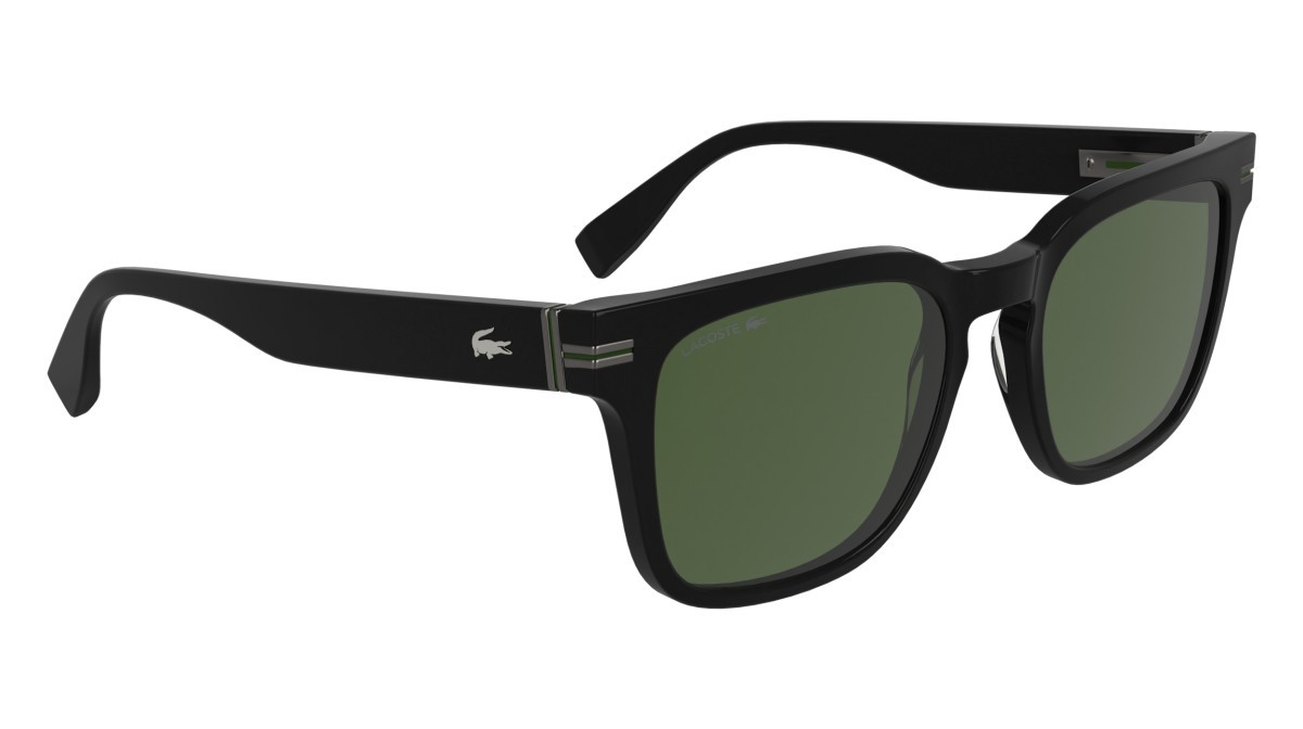 Sunglasses Lacoste L6065S (001) color black shape rectangle lenses solid green