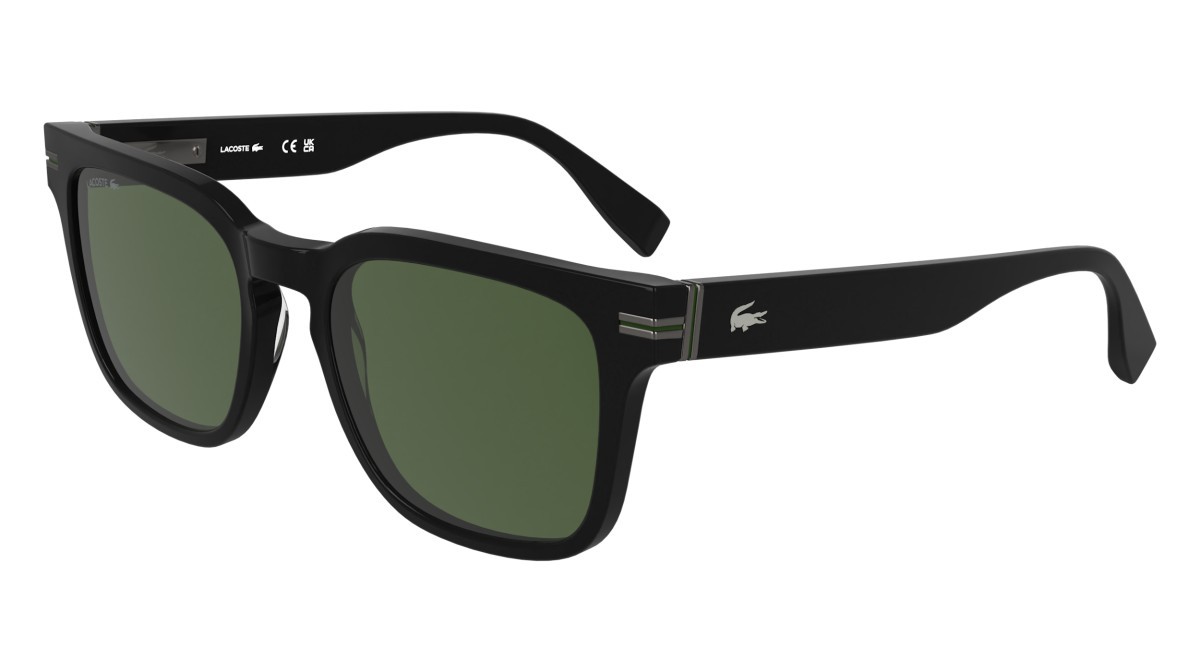 Sunglasses Lacoste L6065S (001) color black shape rectangle lenses solid green