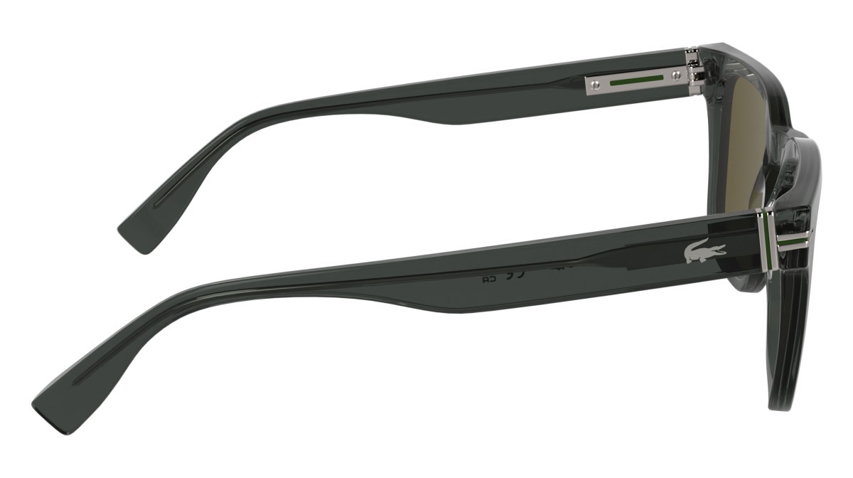 Sunglasses Lacoste L6065S (035) color transparent grey shape rectangle lenses solid brown