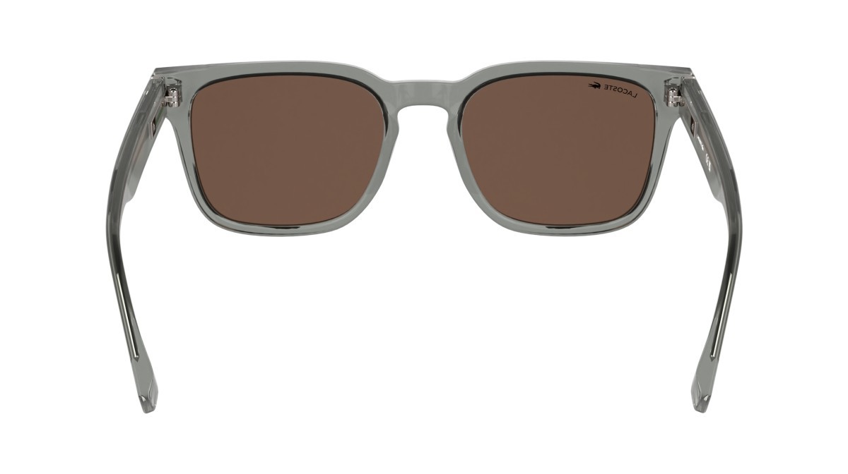 Sunglasses Lacoste L6065S (038) color transparent light grey shape rectangle lenses solid wine