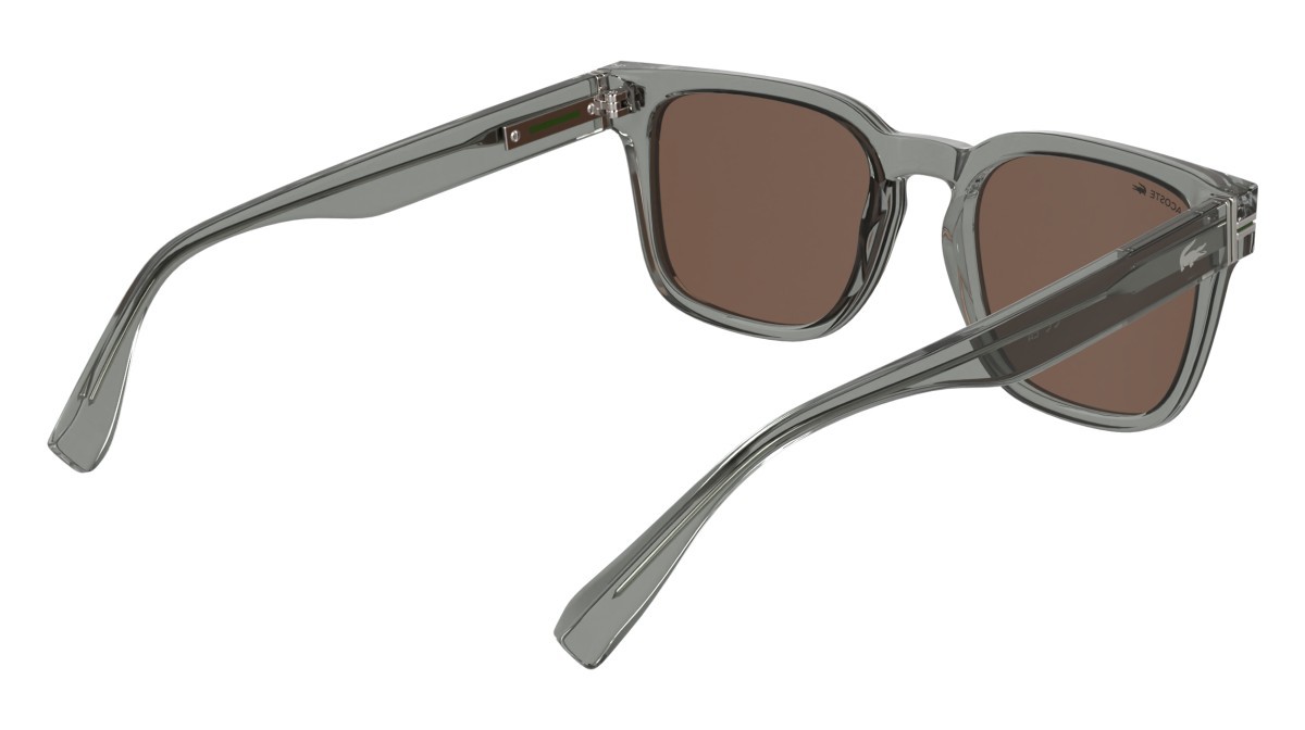 Sunglasses Lacoste L6065S (038) color transparent light grey shape rectangle lenses solid wine