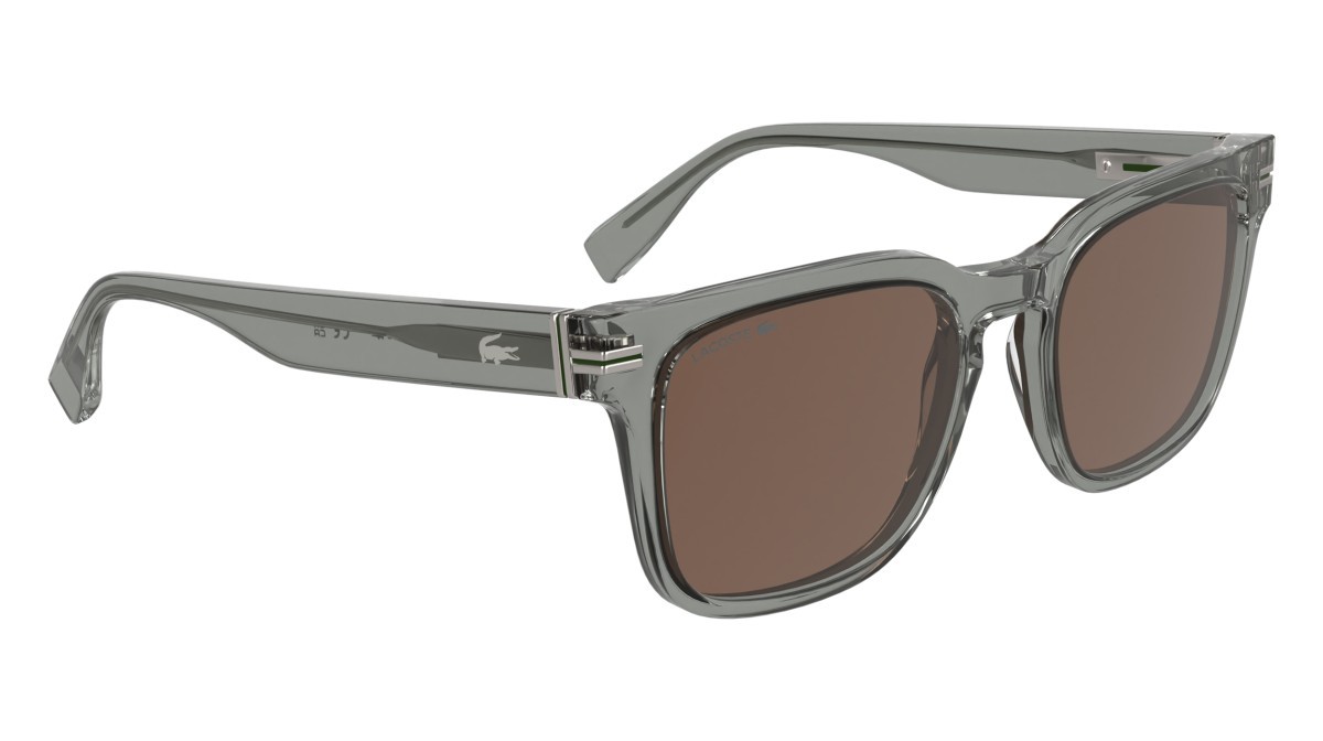 Sunglasses Lacoste L6065S (038) color transparent light grey shape rectangle lenses solid wine