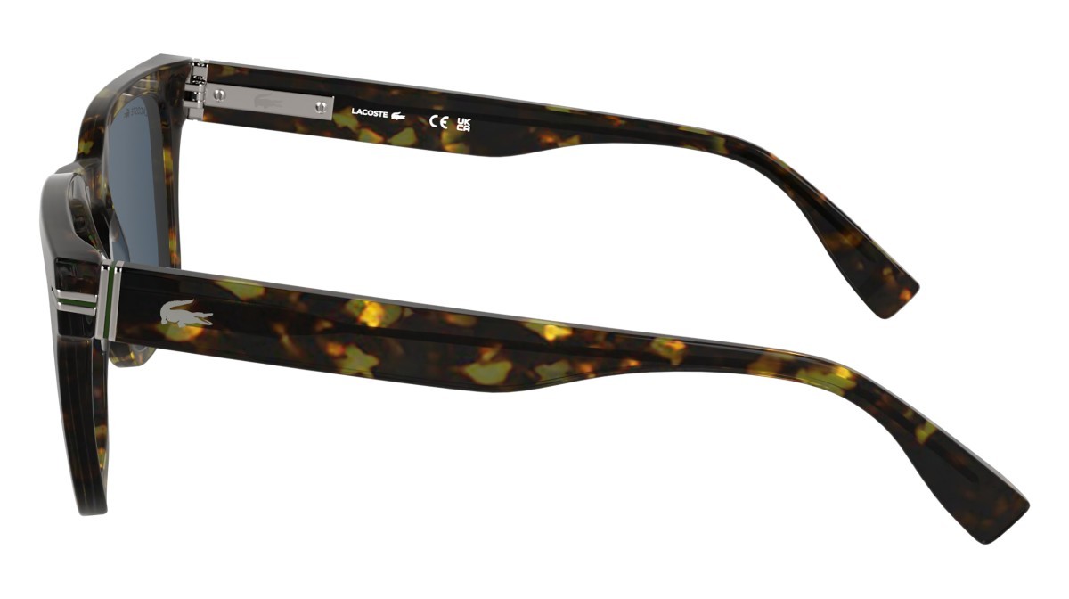 Sunglasses Lacoste L6065S (230) color dark havana shape rectangle lenses solid blue
