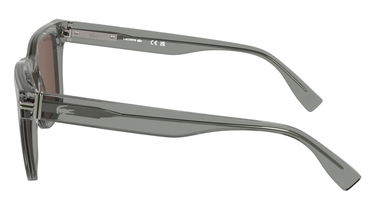Sunglasses Lacoste L6065S N (038) color transparent light grey shape rectangle 
