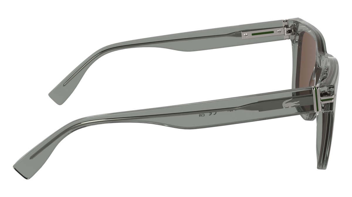 Sunglasses Lacoste L6065S N (038) color transparent light grey shape rectangle 