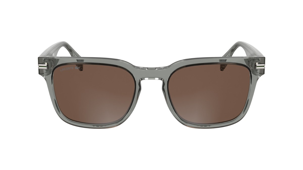 Sunglasses Lacoste L6065S N (038) color transparent light grey shape rectangle 