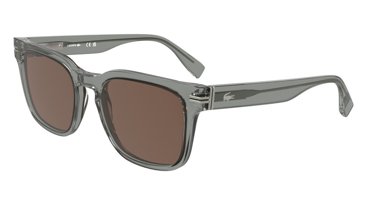 Sunglasses Lacoste L6065S N (038) color transparent light grey shape rectangle 