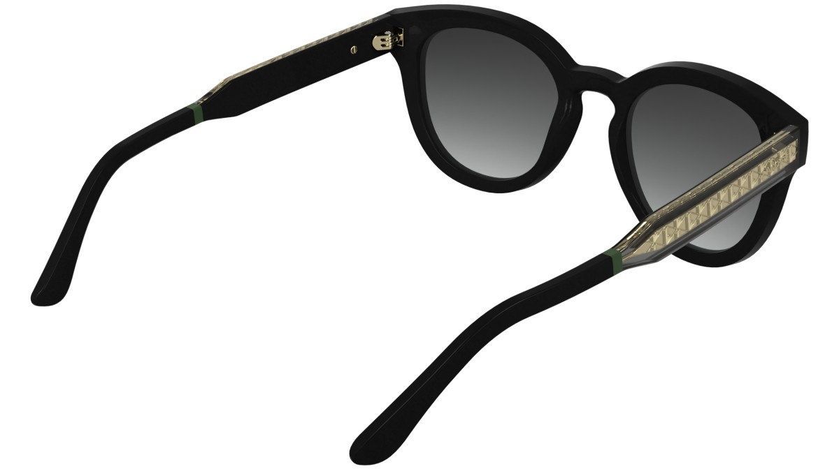 Sunglasses Lacoste L6070S (001) color black shape rectangle lenses gradient grey