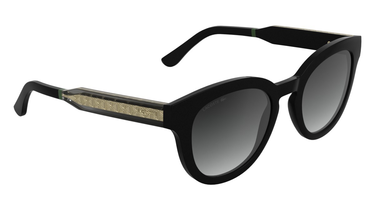 Sunglasses Lacoste L6070S (001) color black shape rectangle lenses gradient grey