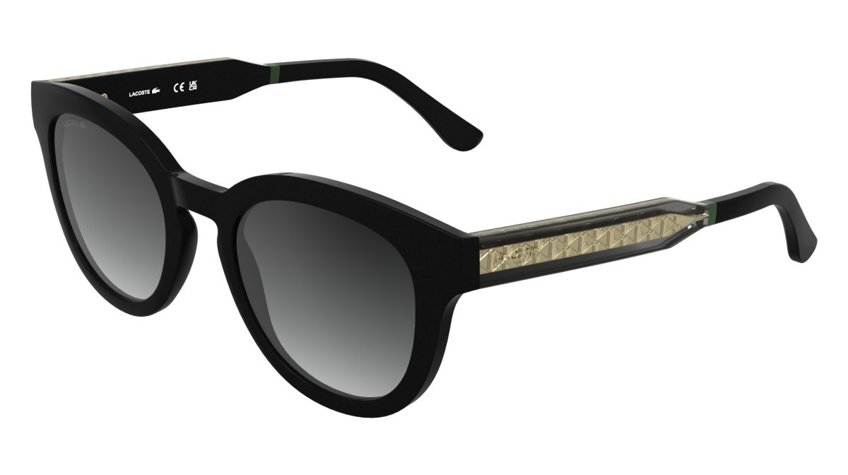 Sunglasses Lacoste L6070S (001) color black shape rectangle lenses gradient grey