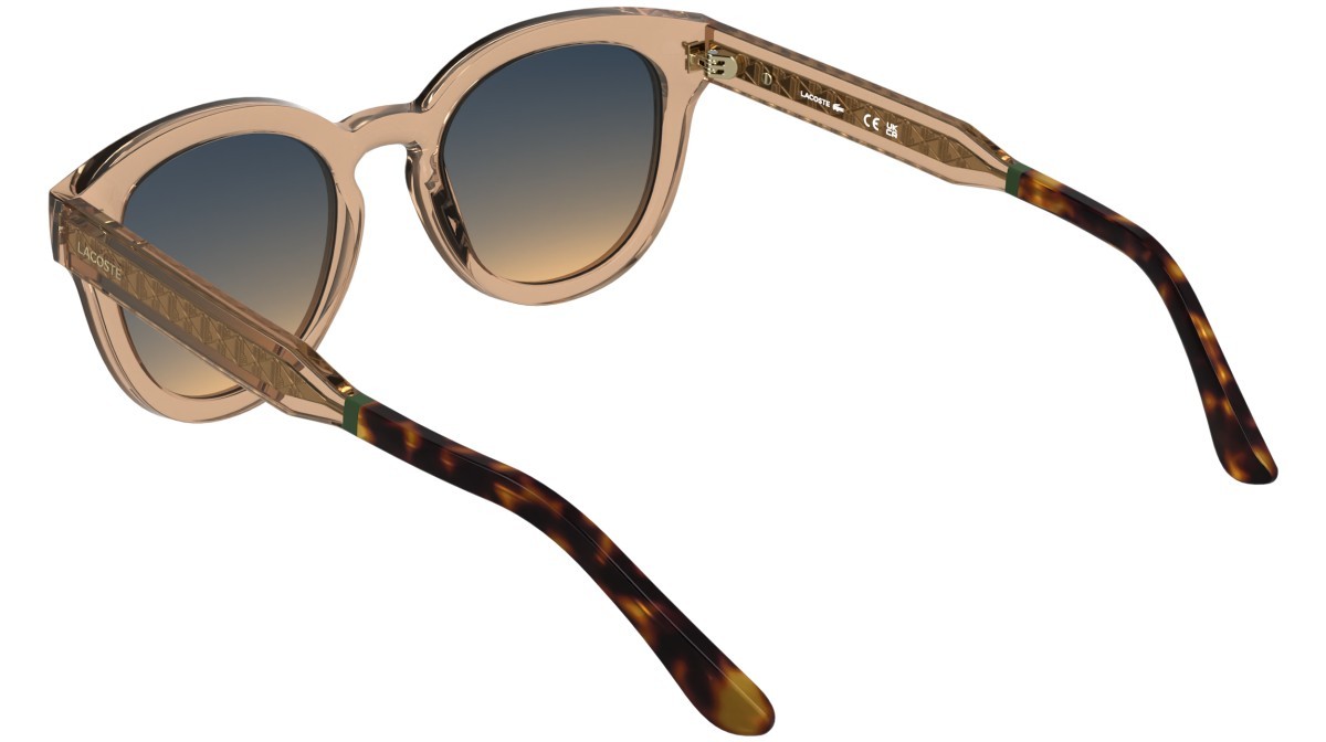 Sunglasses Lacoste L6070S (210) color light brown shape rectangle lenses gradient blue brown