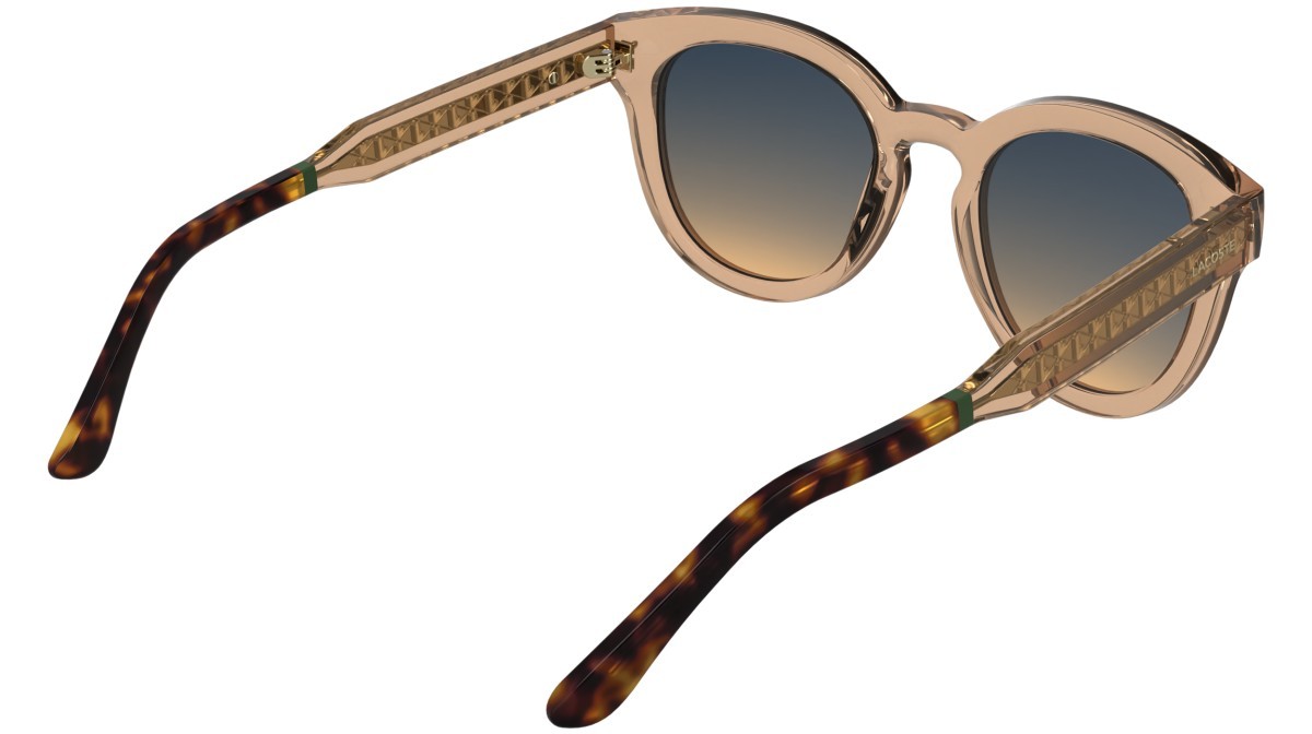 Sunglasses Lacoste L6070S (210) color light brown shape rectangle lenses gradient blue brown