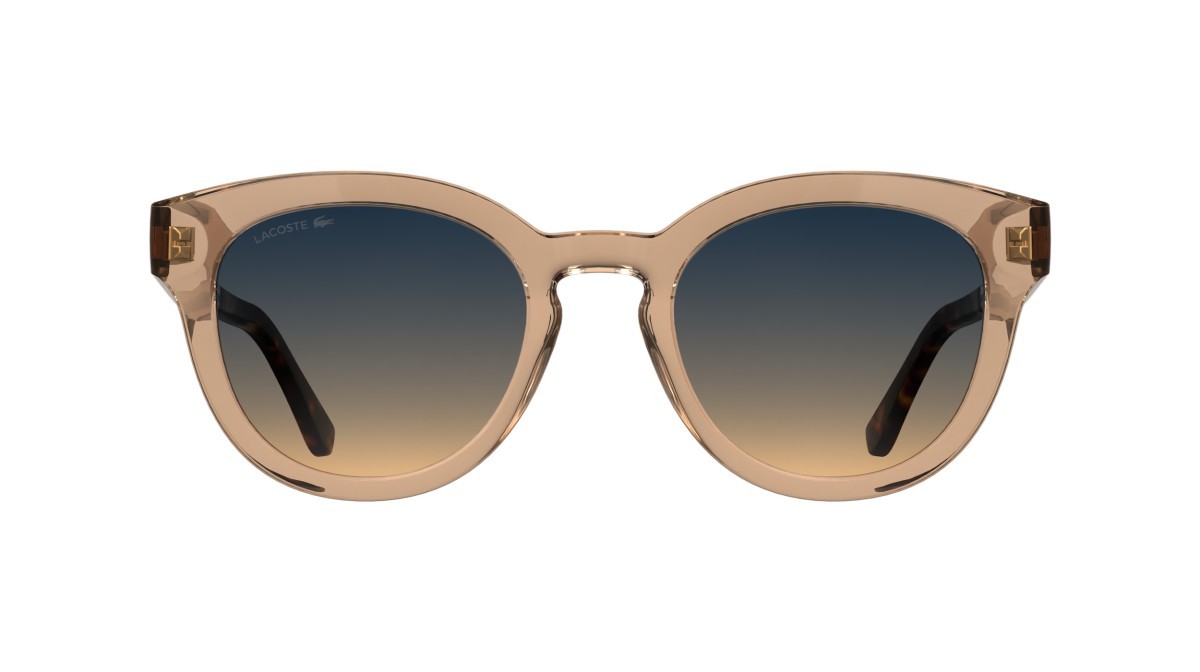 Sunglasses Lacoste L6070S (210) color light brown shape rectangle lenses gradient blue brown