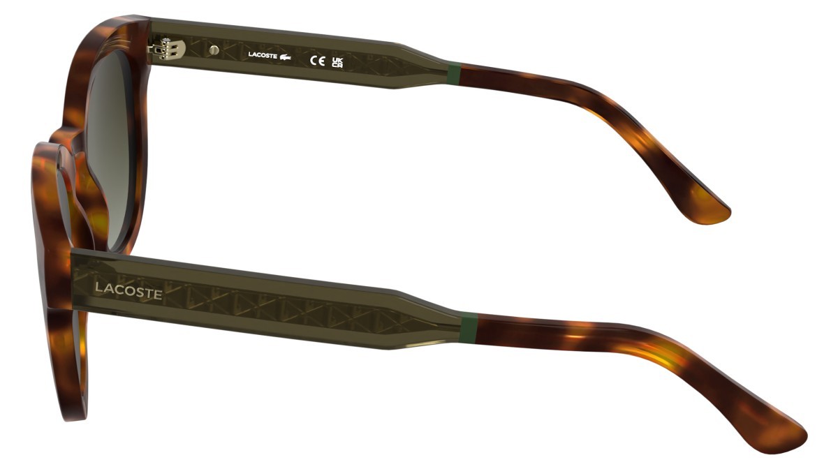 Sunglasses Lacoste L6070S (214) color havana shape rectangle lenses gradient khaki